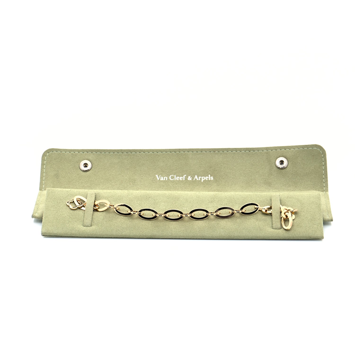Van Cleef & Arpels 18K Yellow Gold Byzantine Alhambra Link Bracelet 9 of 9
