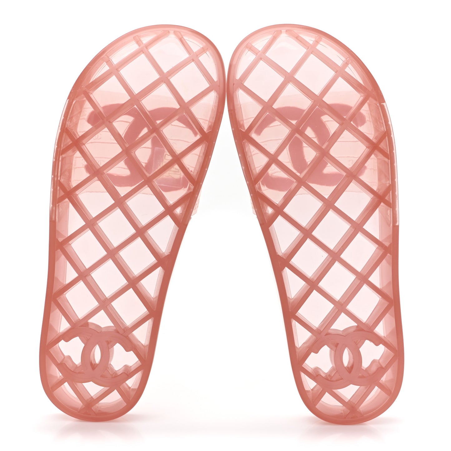 PVC Transparent CC Flat Slide Sandals 40 Pink