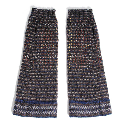 Chanel Wool Linen Crystal CC Fingerless Gloves 3 of 5