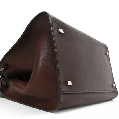 The Row Polished Saddle Calfskin Soft Margaux 12 Dark Brown 8 of 9