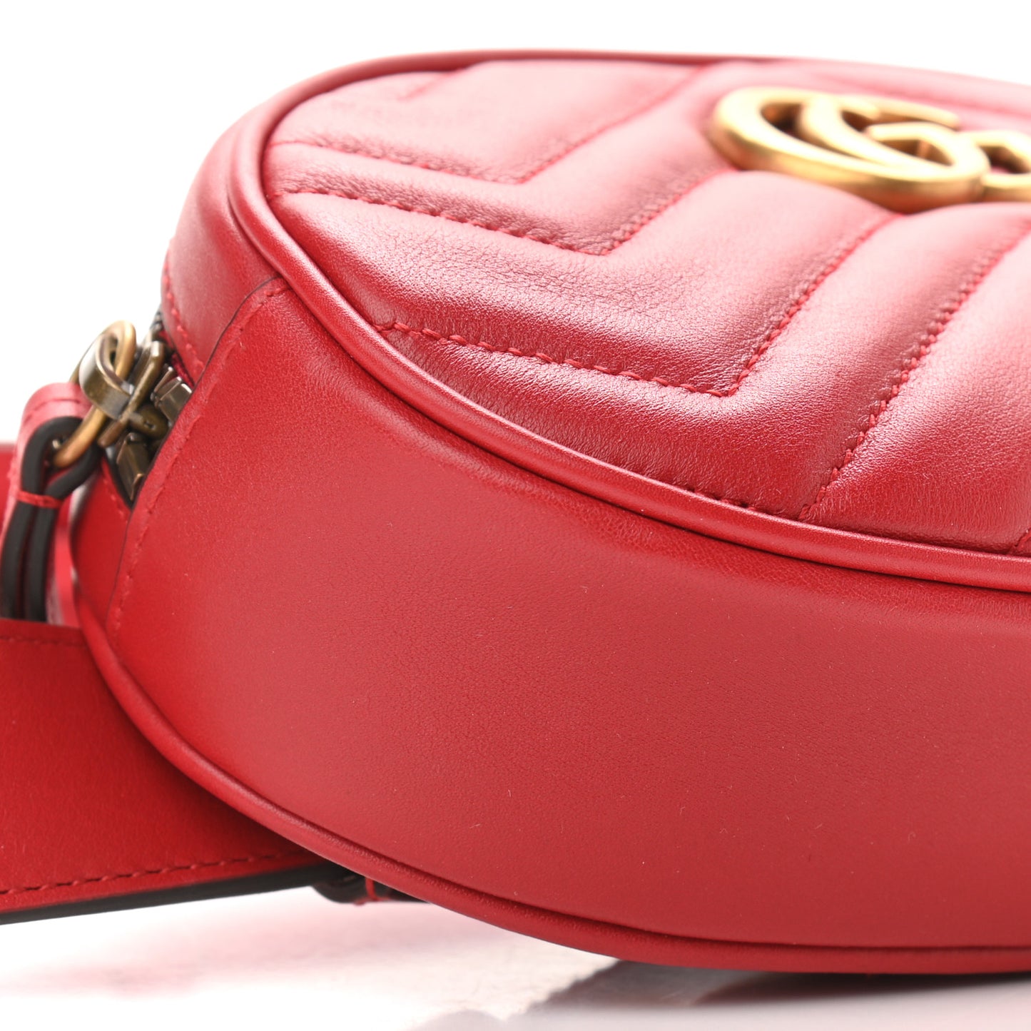 Calfskin Matelasse GG Marmont Belt Bag 85 34 Hibiscus Red