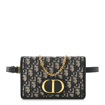 Christian Dior Oblique 30 Montaigne 2-In-1 Pouch Blue 1 of 12