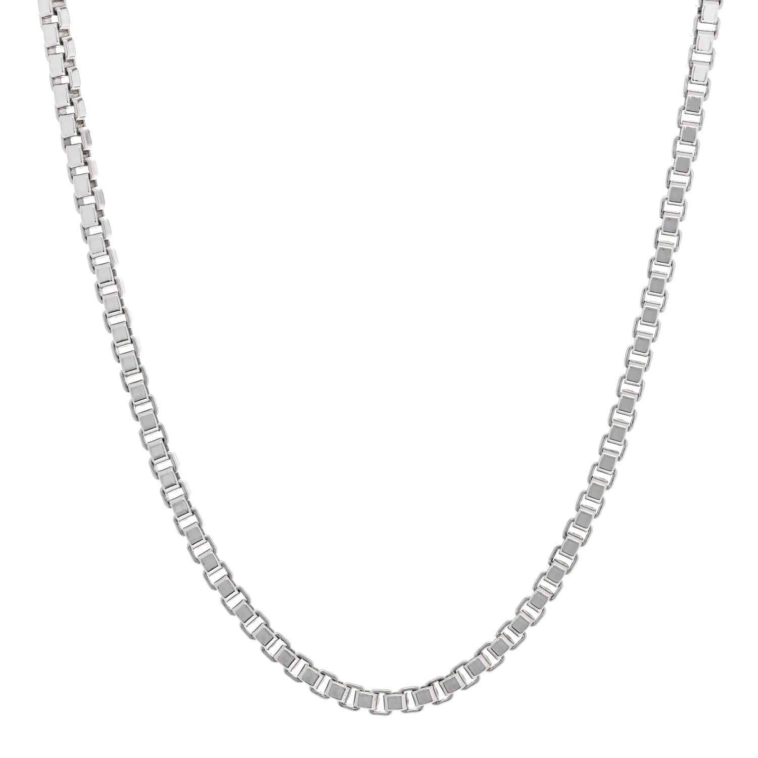 Tiffany Sterling Silver 4mm Venetian Link Necklace 1 of 5