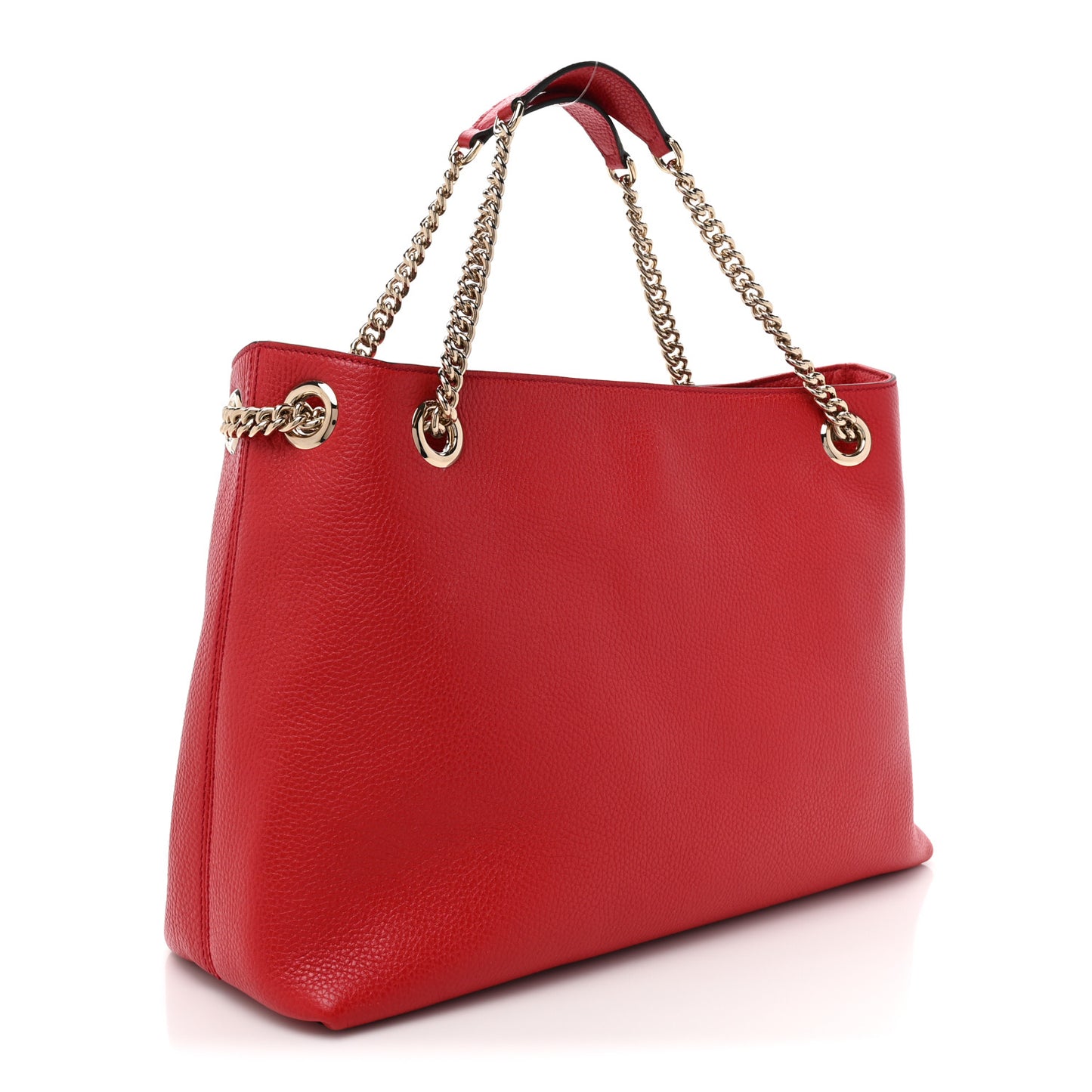 Pebbled Calfskin Medium Soho Chain Shoulder Bag Tabasco Red