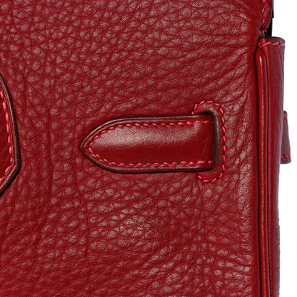 Hermes Taurillon Clemence Birkin 30 Rouge Vif 10 of 39