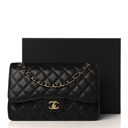 Chanel Caviar Quilted Jumbo Double Flap Black 10 of 10
