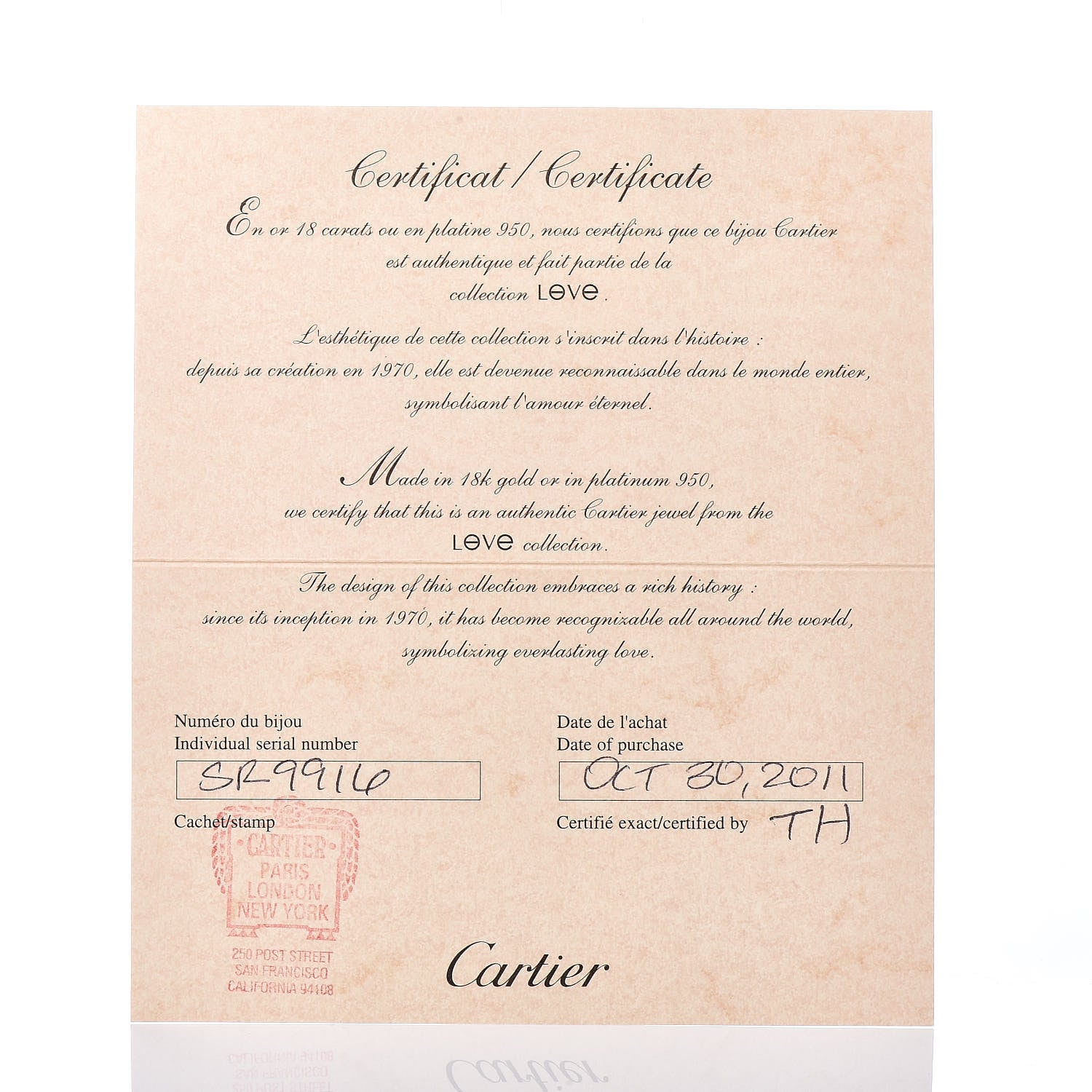 Cartier 18K White Gold 5.5mm LOVE Ring 61 9.5 5 of 6