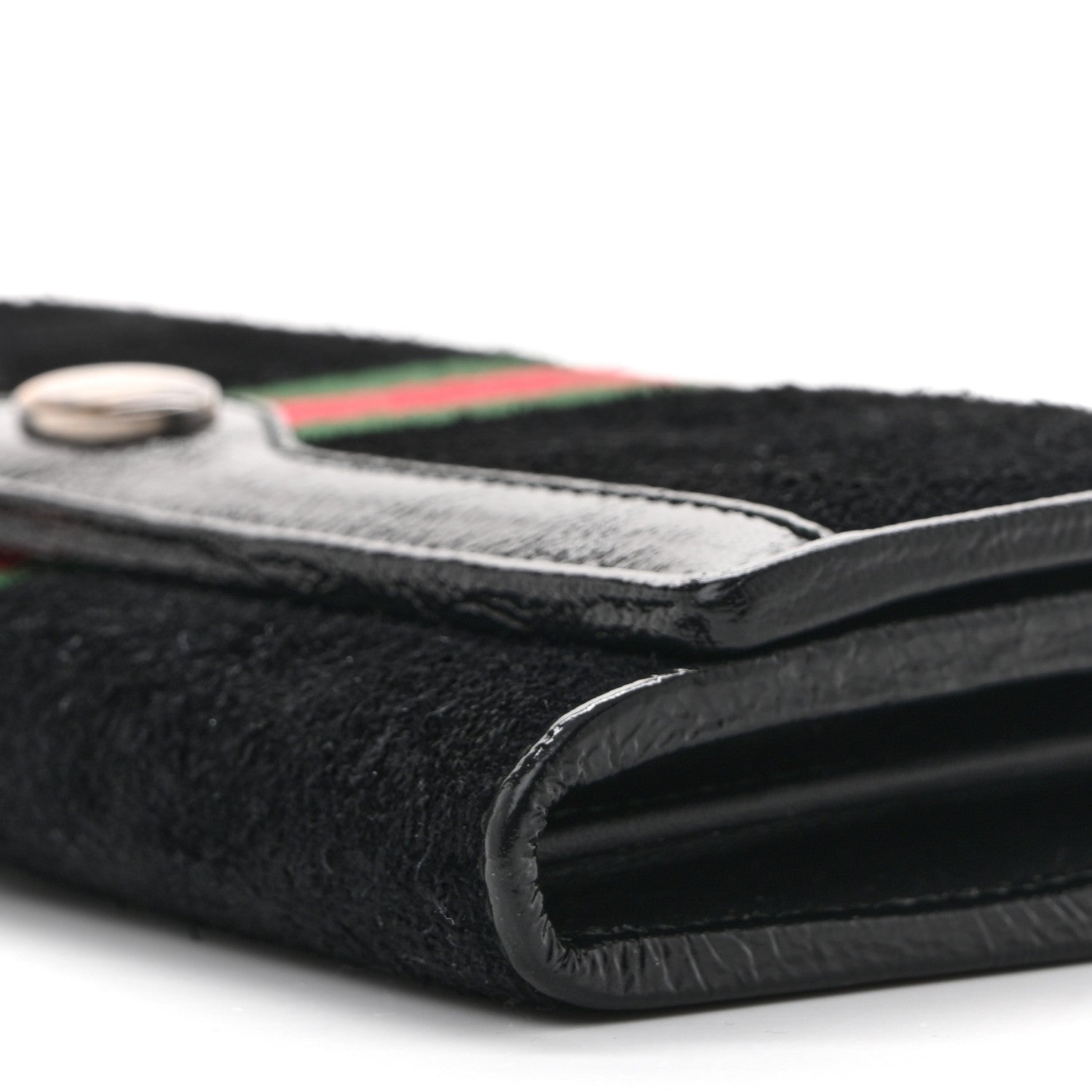 Gucci Suede Patent Web Ophidia Wallet On Chain Black 10 of 13