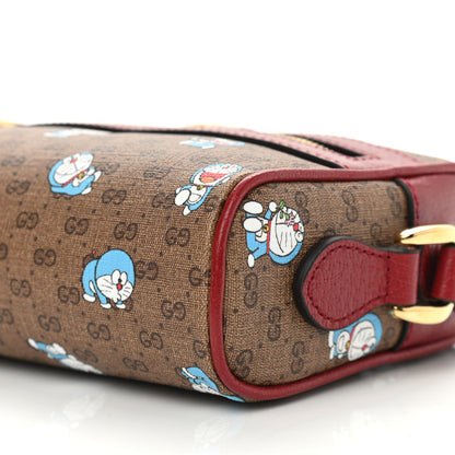Gucci X DORAEMON Mini Vintage GG Supreme Monogram Camera Bag Beige Cherry Red 10 of 12