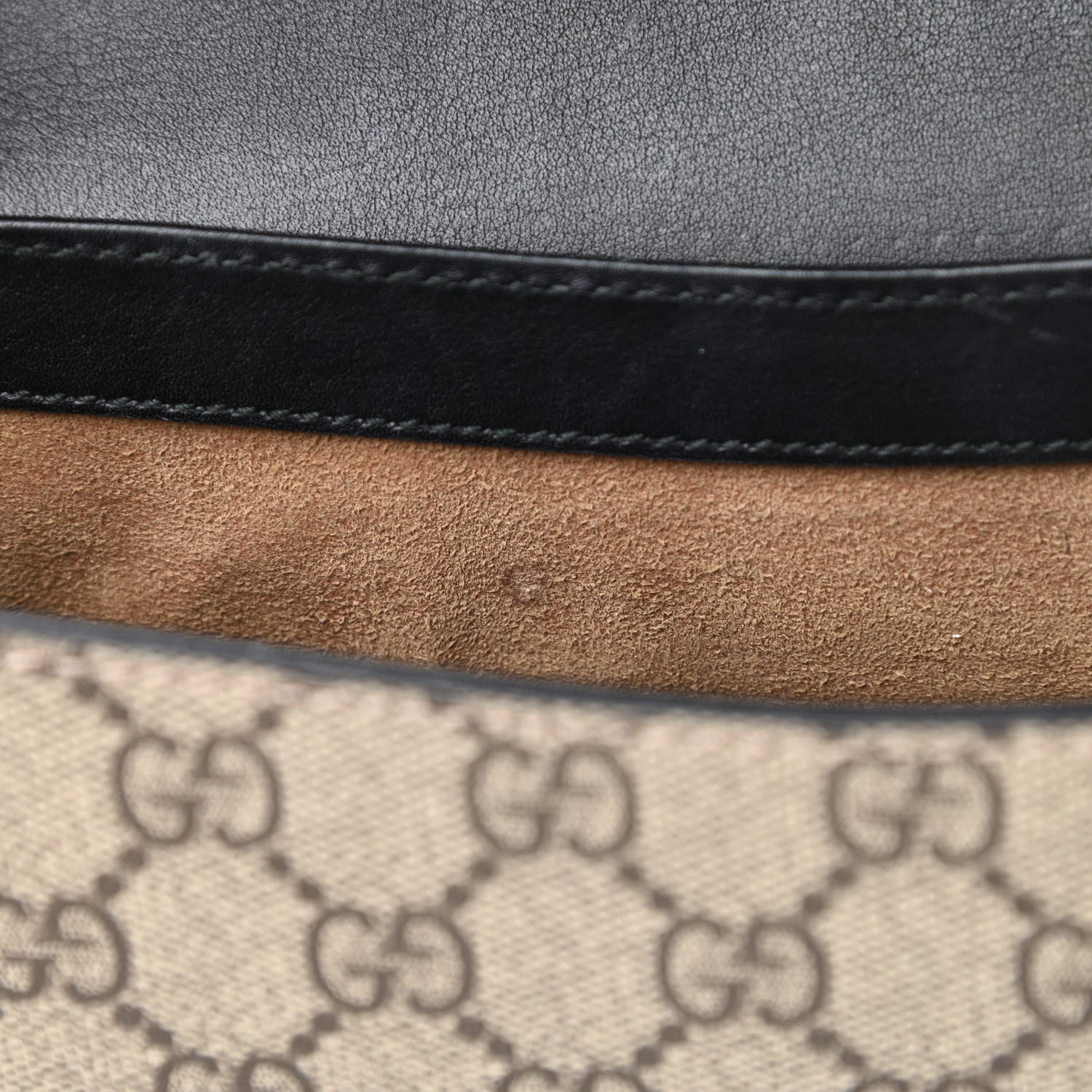 Gucci GG Supreme Monogram Web Medium Padlock Messenger Shoulder Bag Black 14 of 19