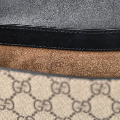 Gucci GG Supreme Monogram Web Medium Padlock Messenger Shoulder Bag Black 14 of 19