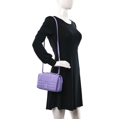 Burberry Lambskin Quilted Small Lola Bag Soft Violet 2 of 8