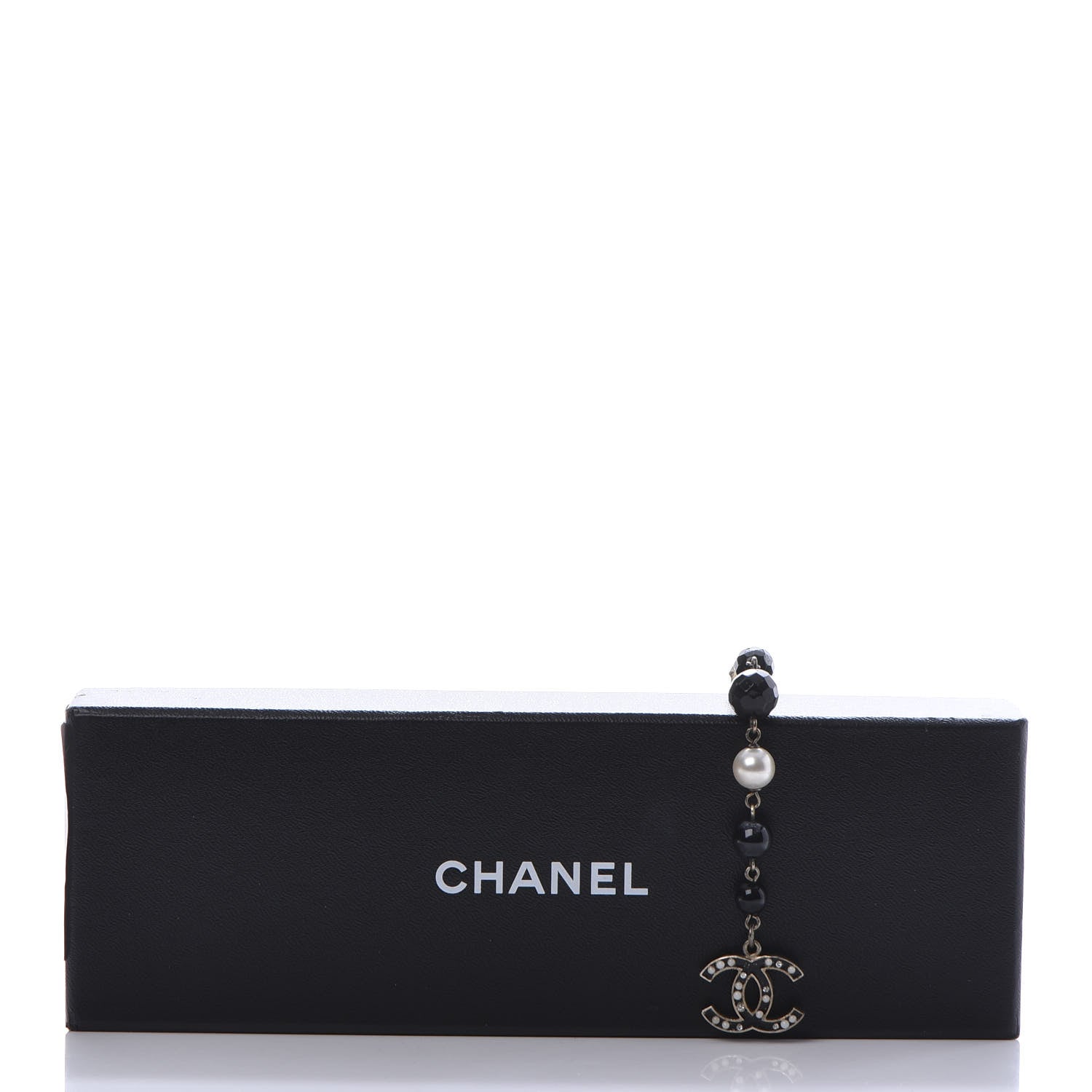Chanel Enamel Crystal Pearl Beaded CC Bracelet Silver 5 of 5