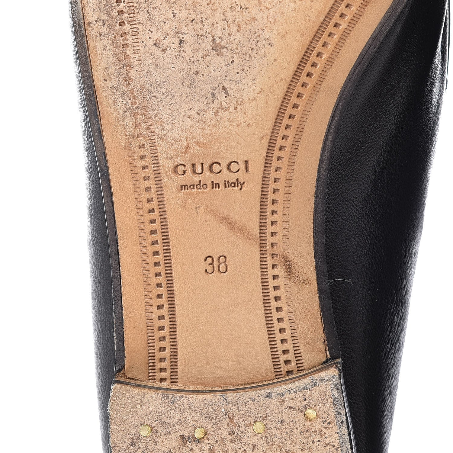 Gucci Lambskin Womens Brixton Horsebit Loafers 38 Black 8 of 13