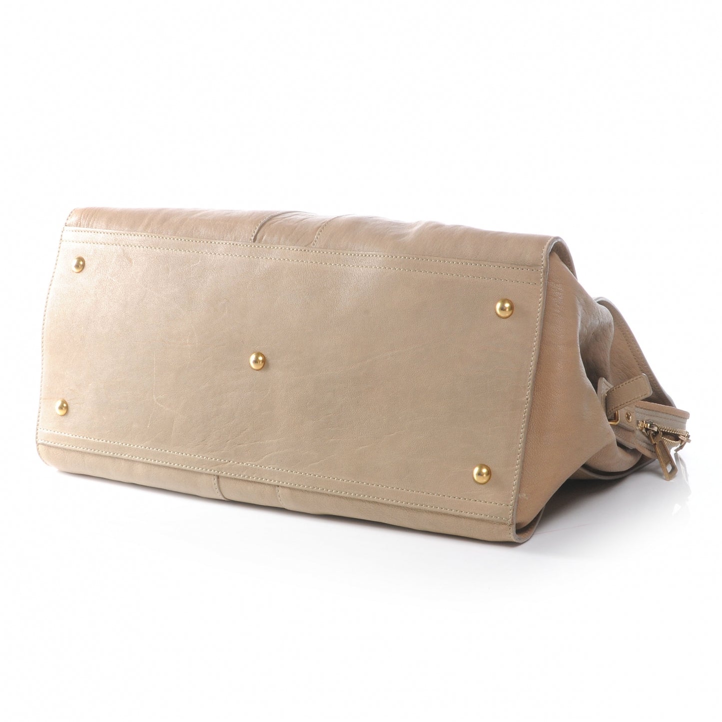 Leather Large Cabas ChYc Beige