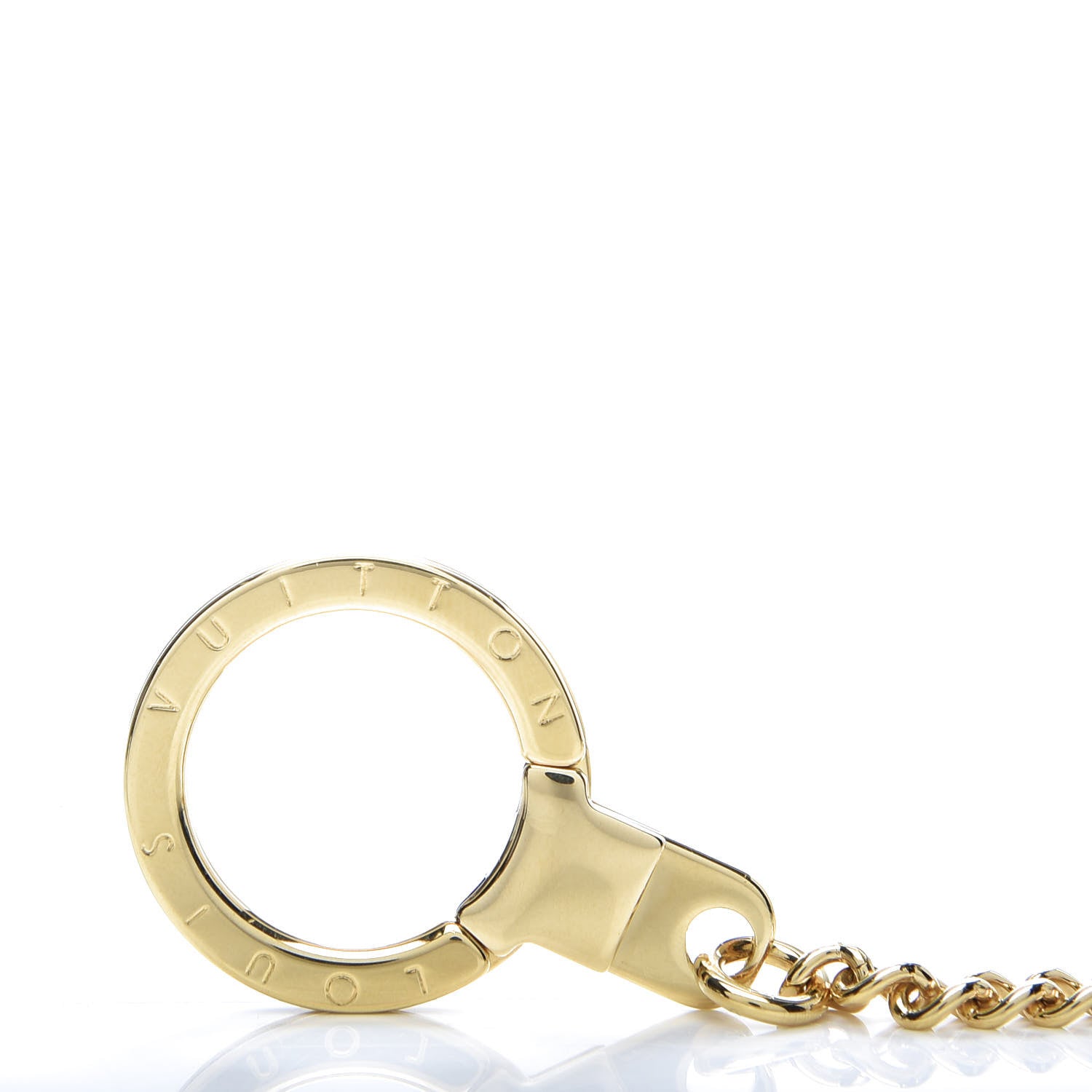 Louis Vuitton Metal Pochette Extender Key Ring Chain Gold 4 of 5