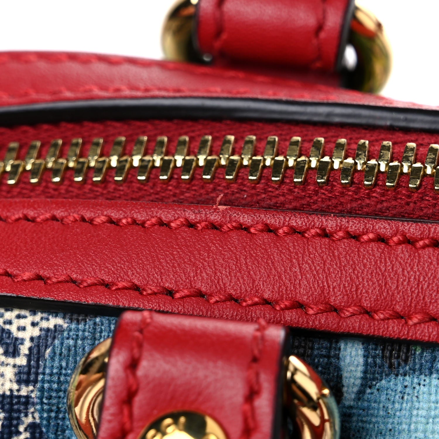 Gucci GG Supreme Monogram Blooms Mini Boston Navy Blue Hibiscus 14 of 14
