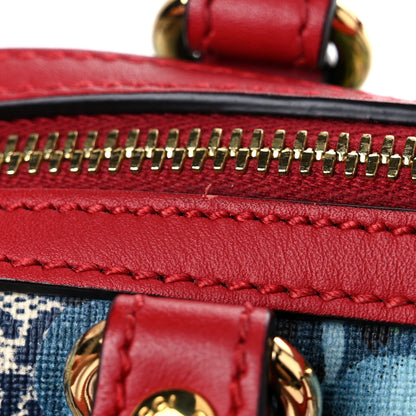 Gucci GG Supreme Monogram Blooms Mini Boston Navy Blue Hibiscus 14 of 14