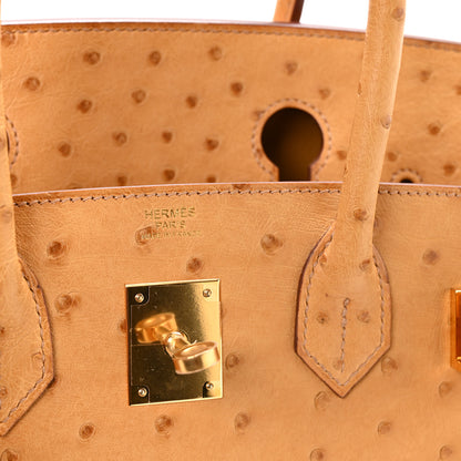Hermes Ostrich Birkin 30 Gold 5 of 10