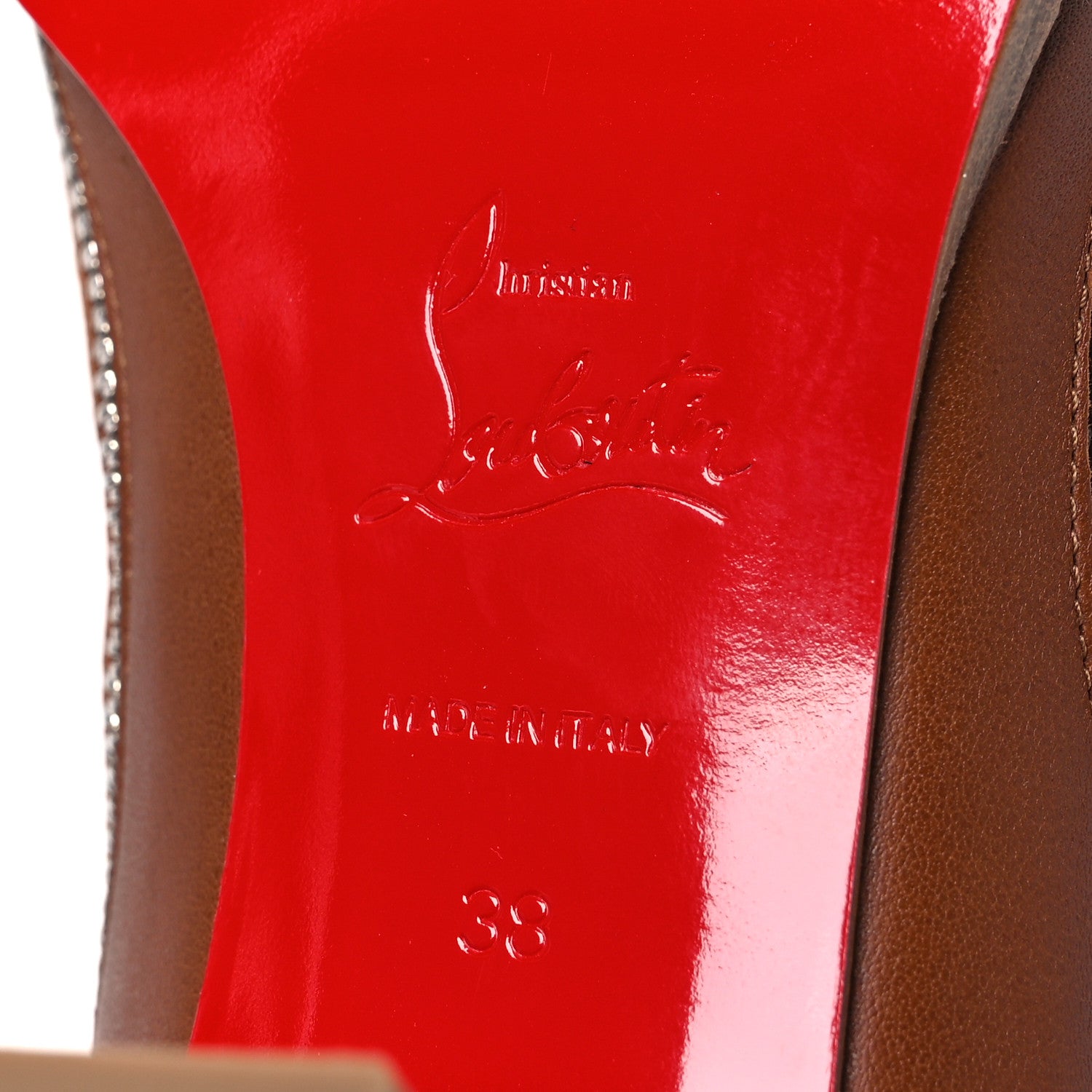 Christian Louboutin Calfskin CL Zip 70 Ankle Bootie 38 Brown 8 of 9