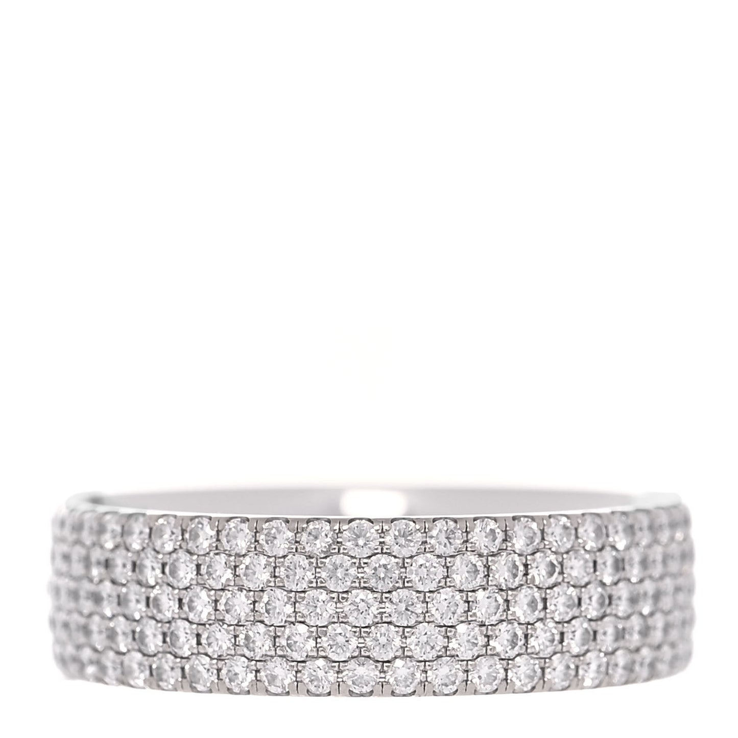 18K White Gold Diamond Metro Five-Row Ring 50 5.5