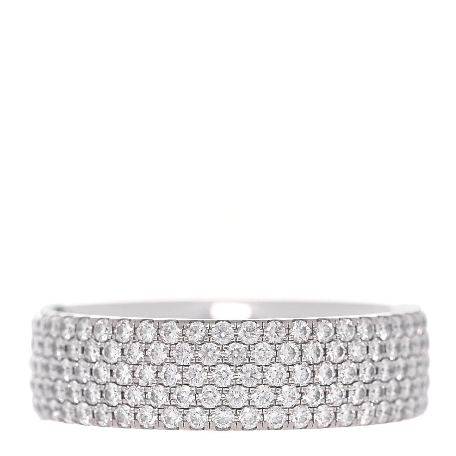 Tiffany 18K White Gold Diamond Metro Five-Row Ring 50 5.5 3 of 5