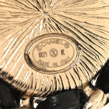 Chanel Pearl Crystal Lambskin CC Earrings Gold Black 4 of 6
