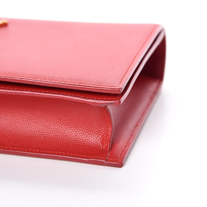 Saint Laurent Grain De Poudre Classic Kate Monogram Clutch New Red 10 of 12