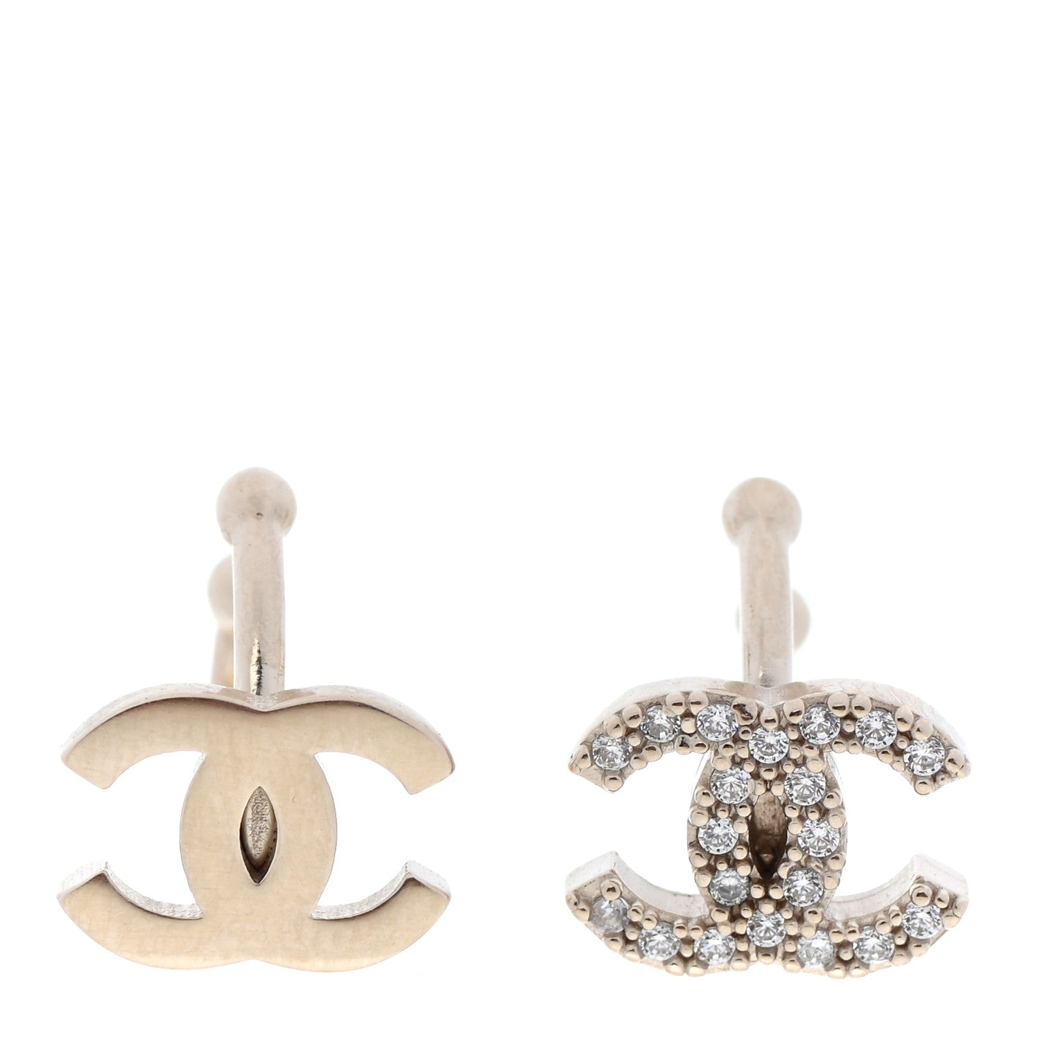 Chanel Metal Strass Lip Ring Set Gold 1 of 4