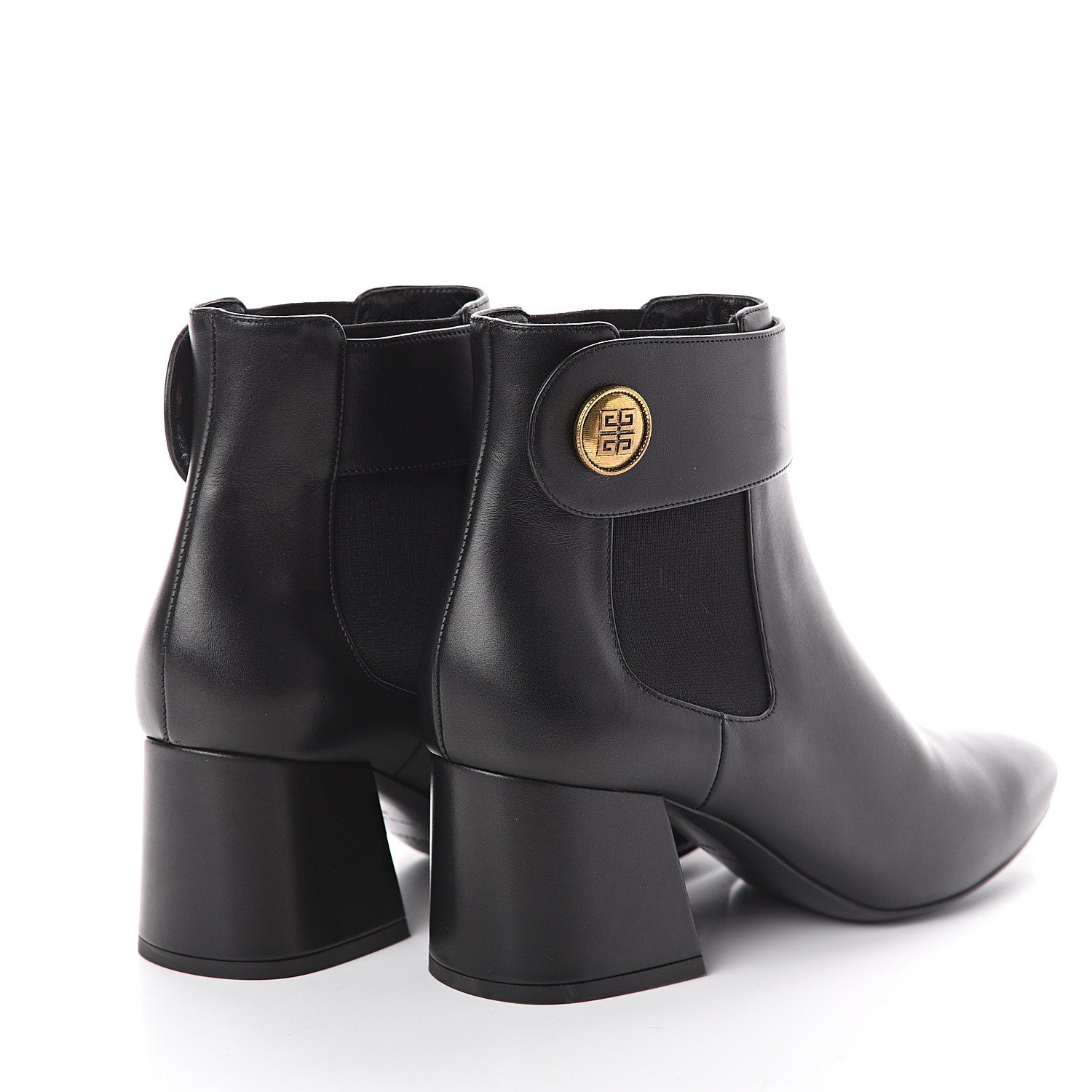 Givenchy Smooth Calfskin 4G Button Charm Chelsea Ankle Boots 40 Black 4 of 7