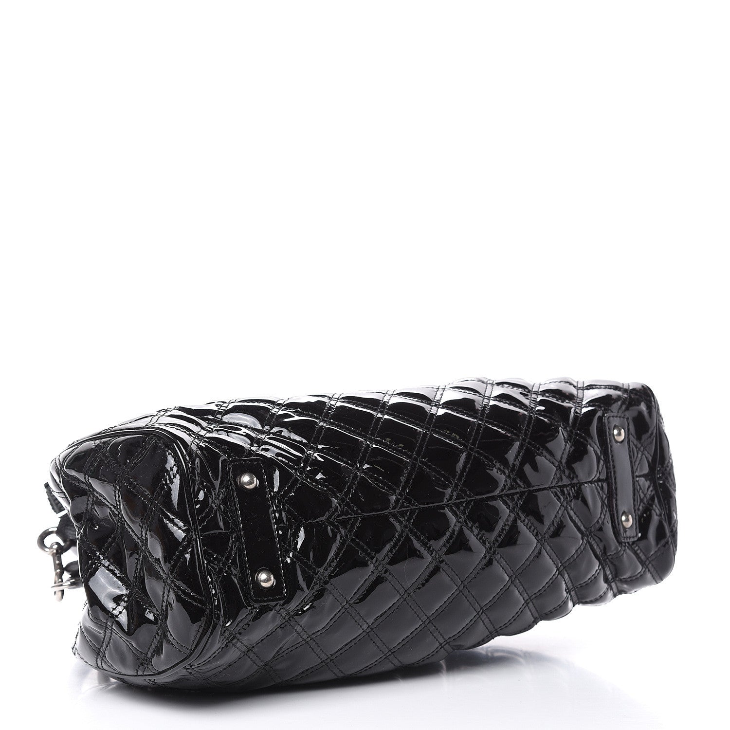Marc Jacobs Patent Calfskin Quilted Stam Black 4 of 12