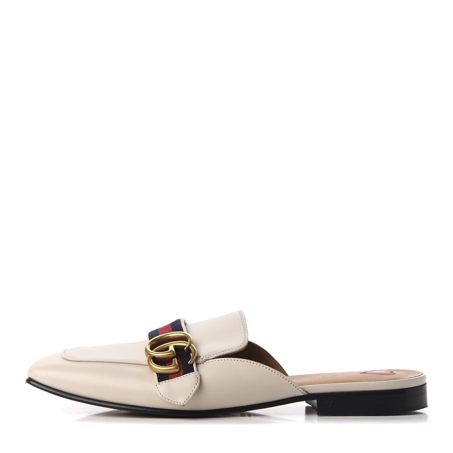 Gucci Calfskin Web Womens Peyton GG Slippers 37 Mystic White 1 of 16