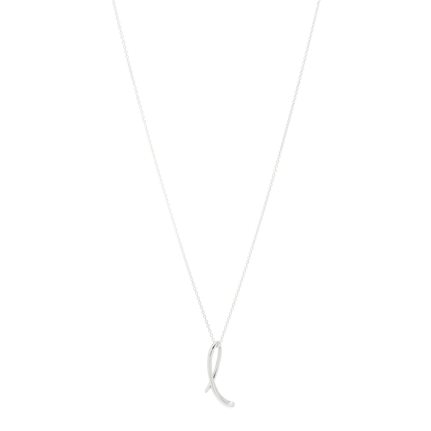 Sterling Silver Elsa Peretti Letter L Pendant Necklace