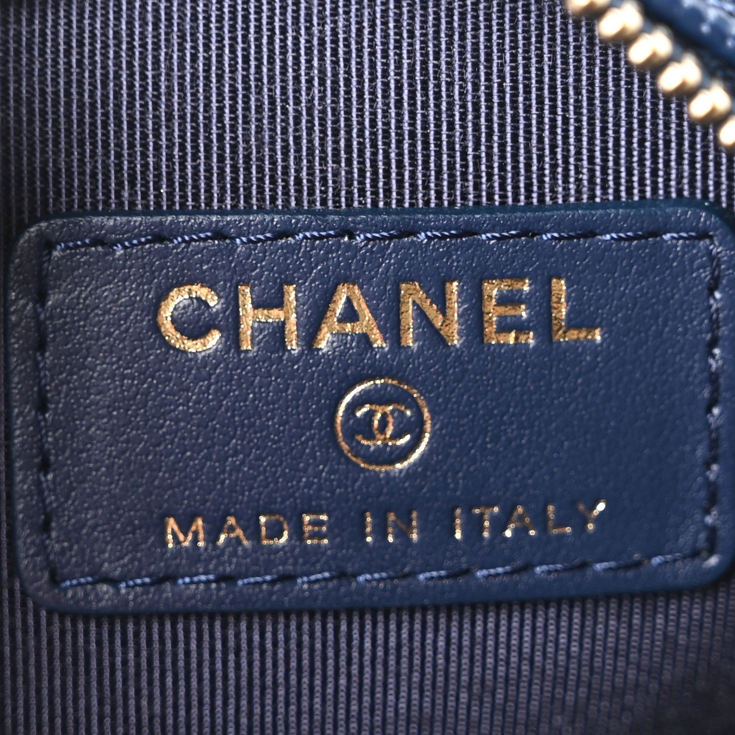 Chanel Caviar Quilted Round Clutch With Chain Navy 6 of 10