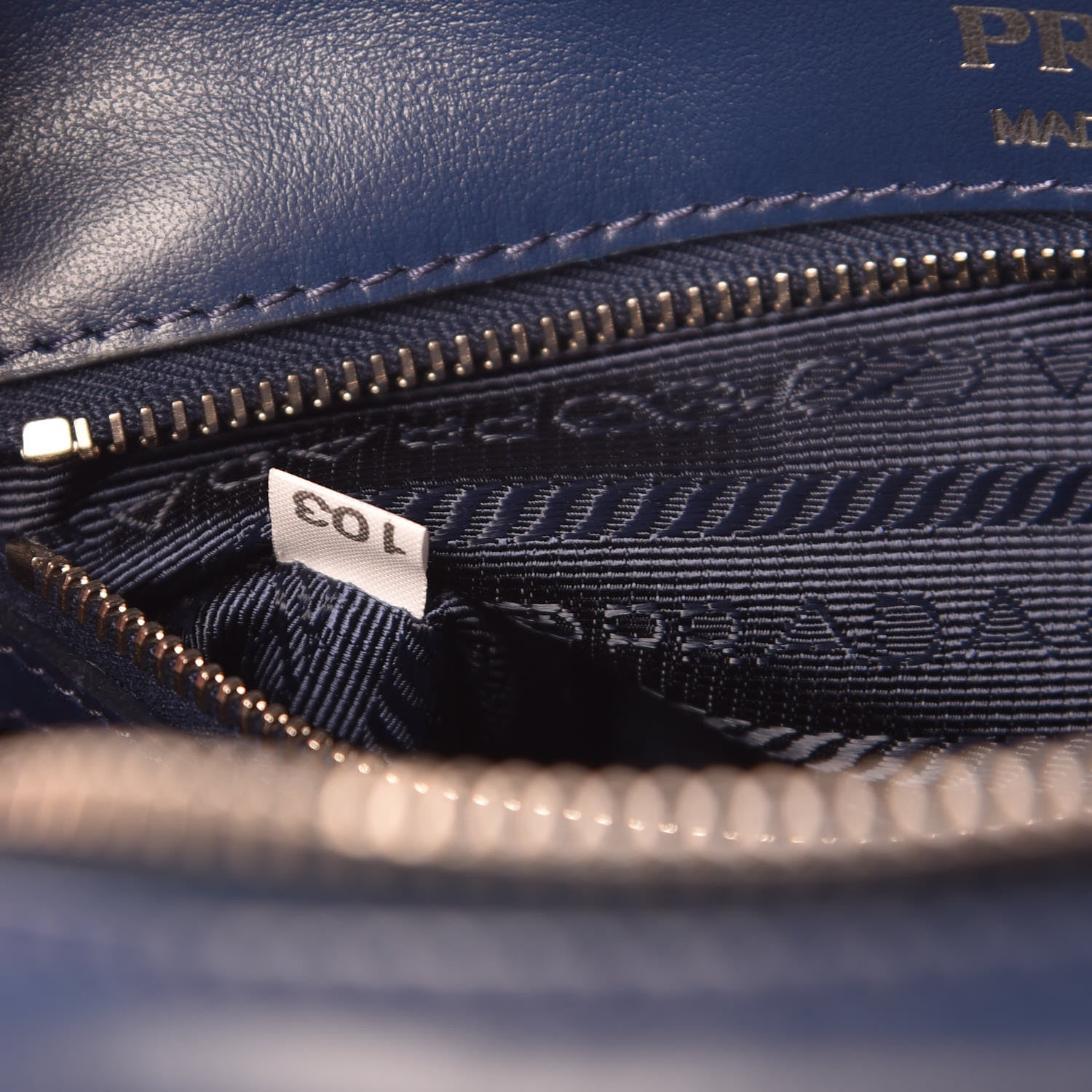 Prada Soft Calfskin Diagramme Crossbody Bag Bleuette 7 of 9