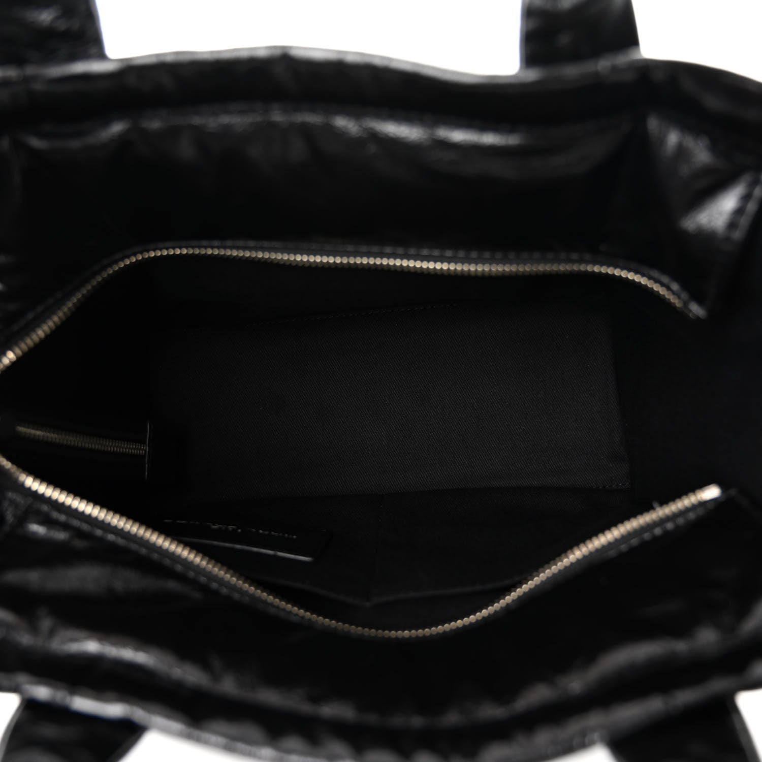 Marc Jacobs Shiny Crinkled Calfskin The Tote Bag Black 5 of 10