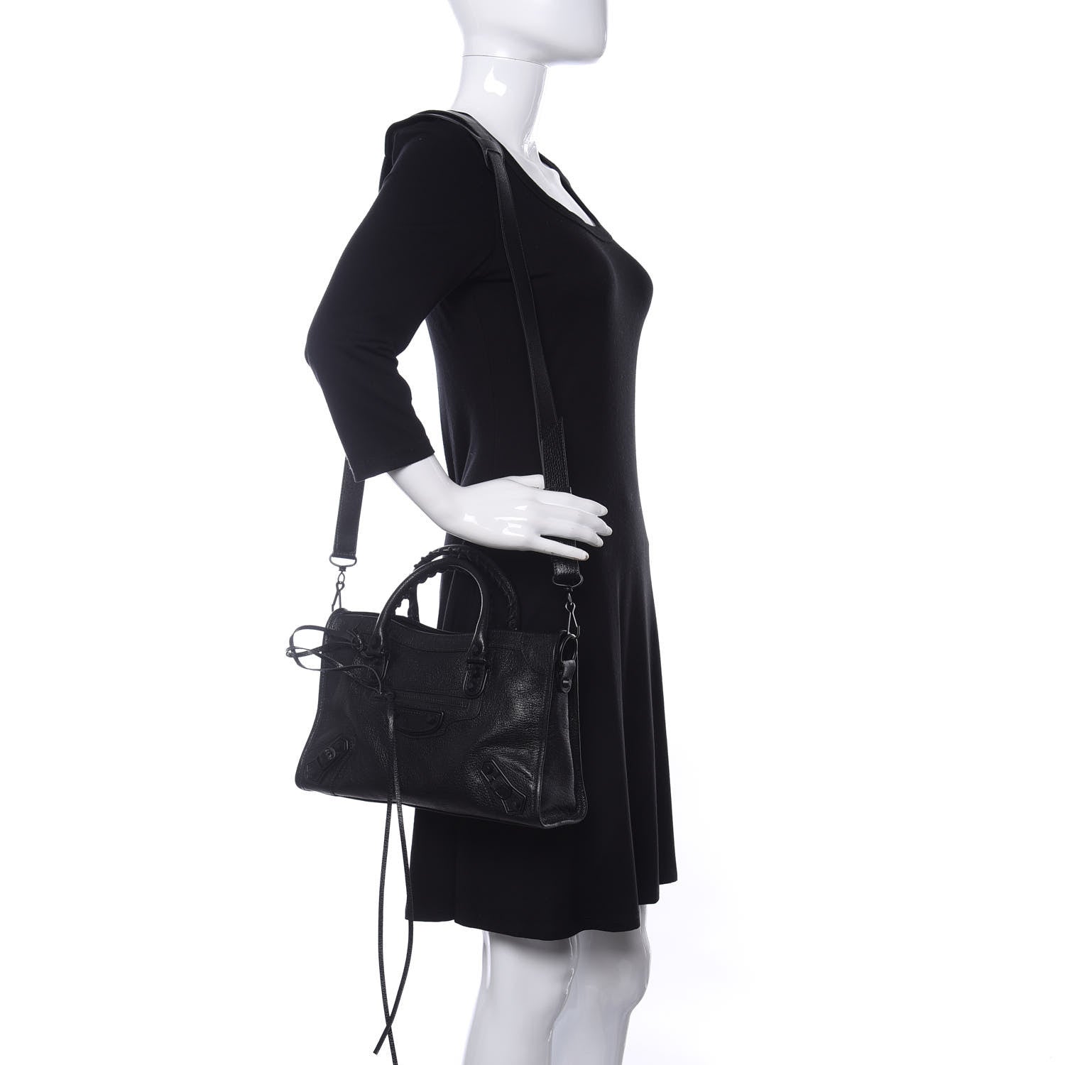 Balenciaga Chevre Black Metallic Edge Hardware S City Black 2 of 11