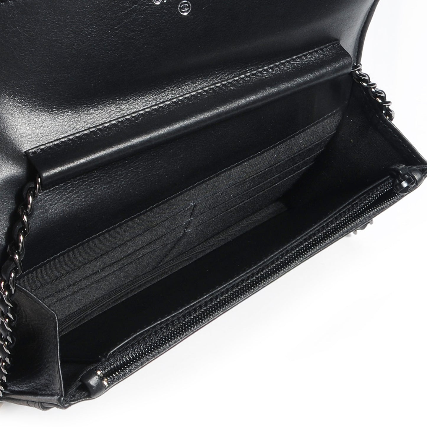 Lambskin Quilted Boy Wallet On Chain WOC So Black