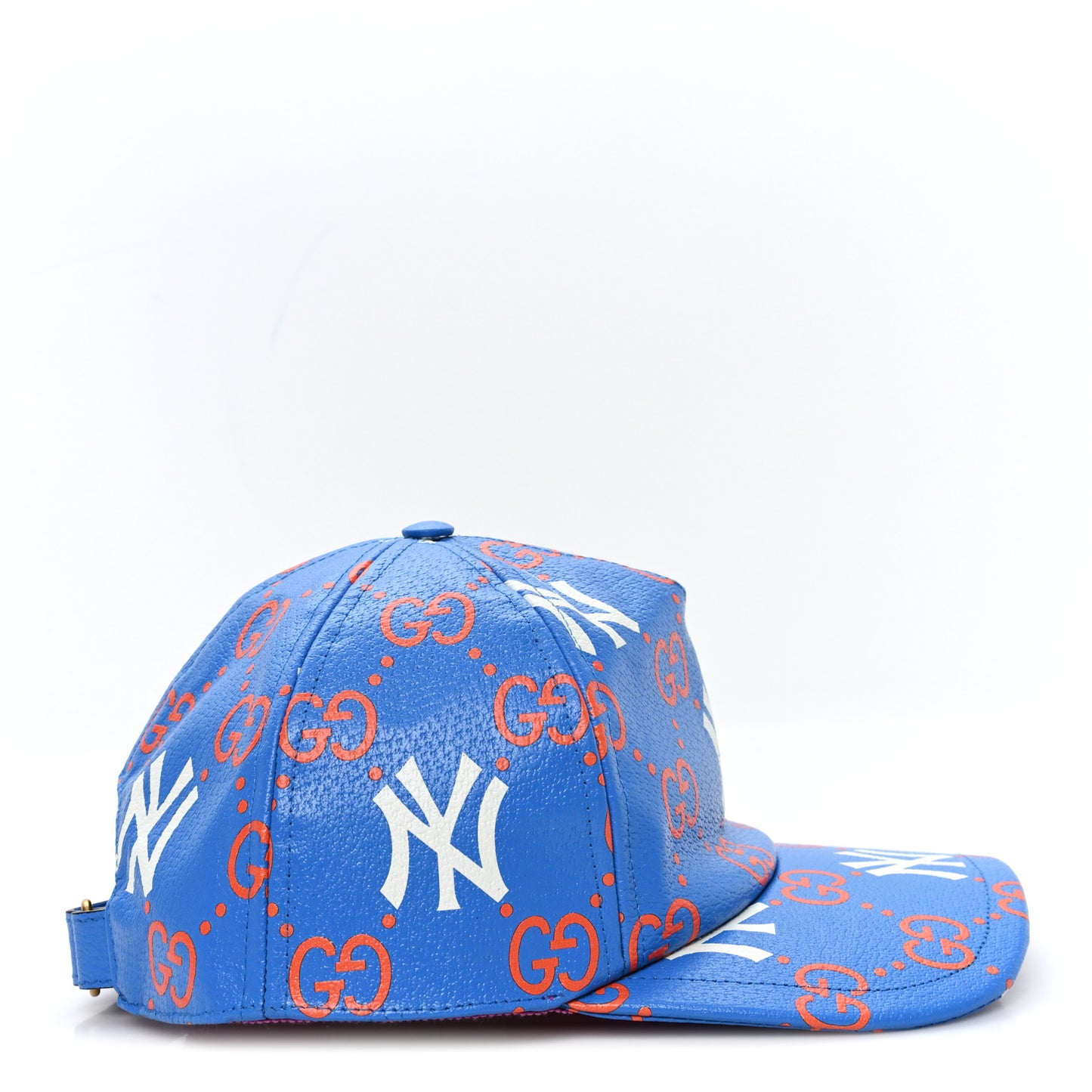 X MLB Calfskin Stampato 3D GG Monogram NY Yankees Baseball Hat M Blue