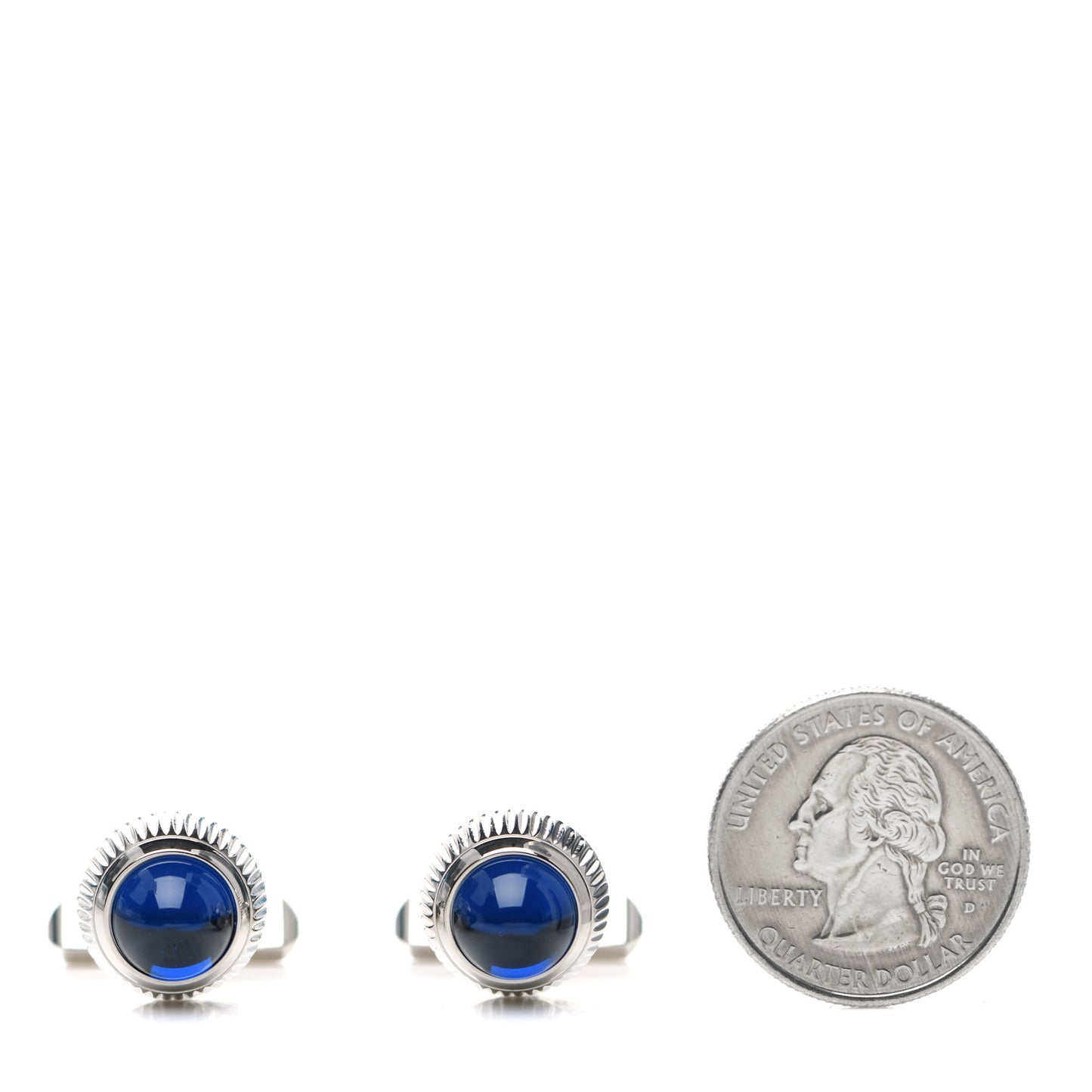 Palladium Sterling Silver Blue Spinel R De Cartier Biplane Cufflinks