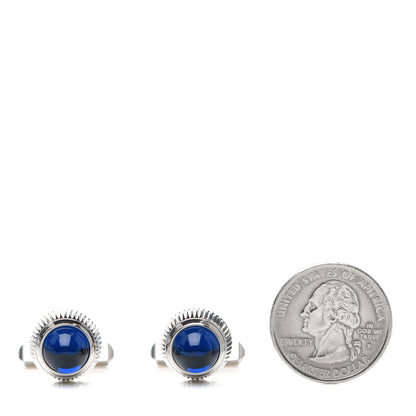 Cartier Palladium Sterling Silver Blue Spinel R De Cartier Biplane Cufflinks 2 of 4