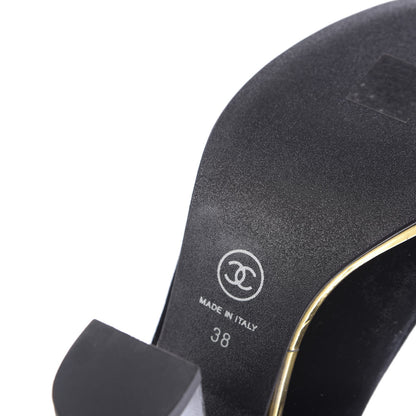 Chanel Velvet Satin Cap Toe Pearl Pumps 38 Black 12 of 15