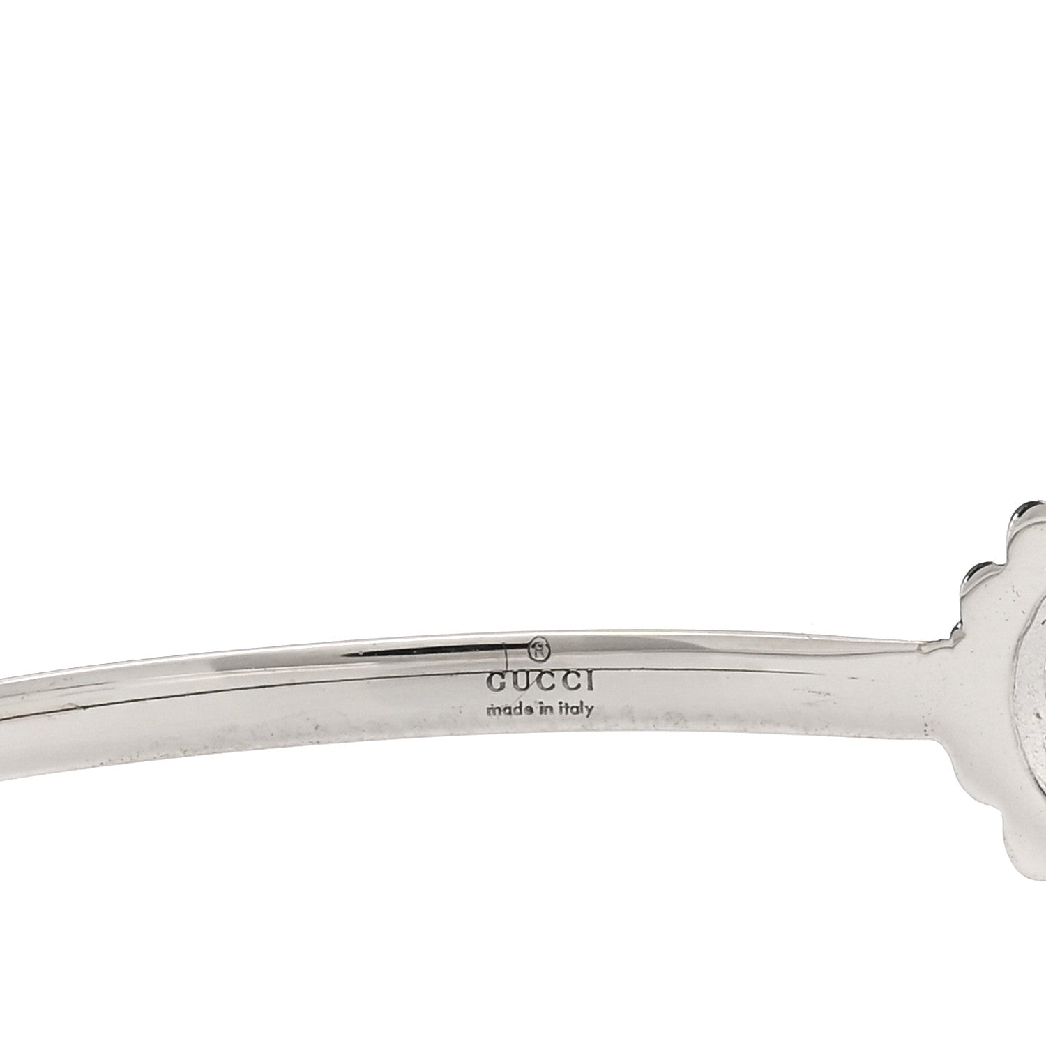 Gucci 18K White Gold Diamond GG Running Cuff Bracelet 3 of 4