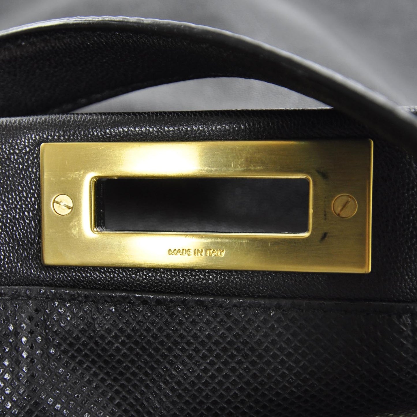 Goatskin Large Peekaboo Iconic Satchel Black