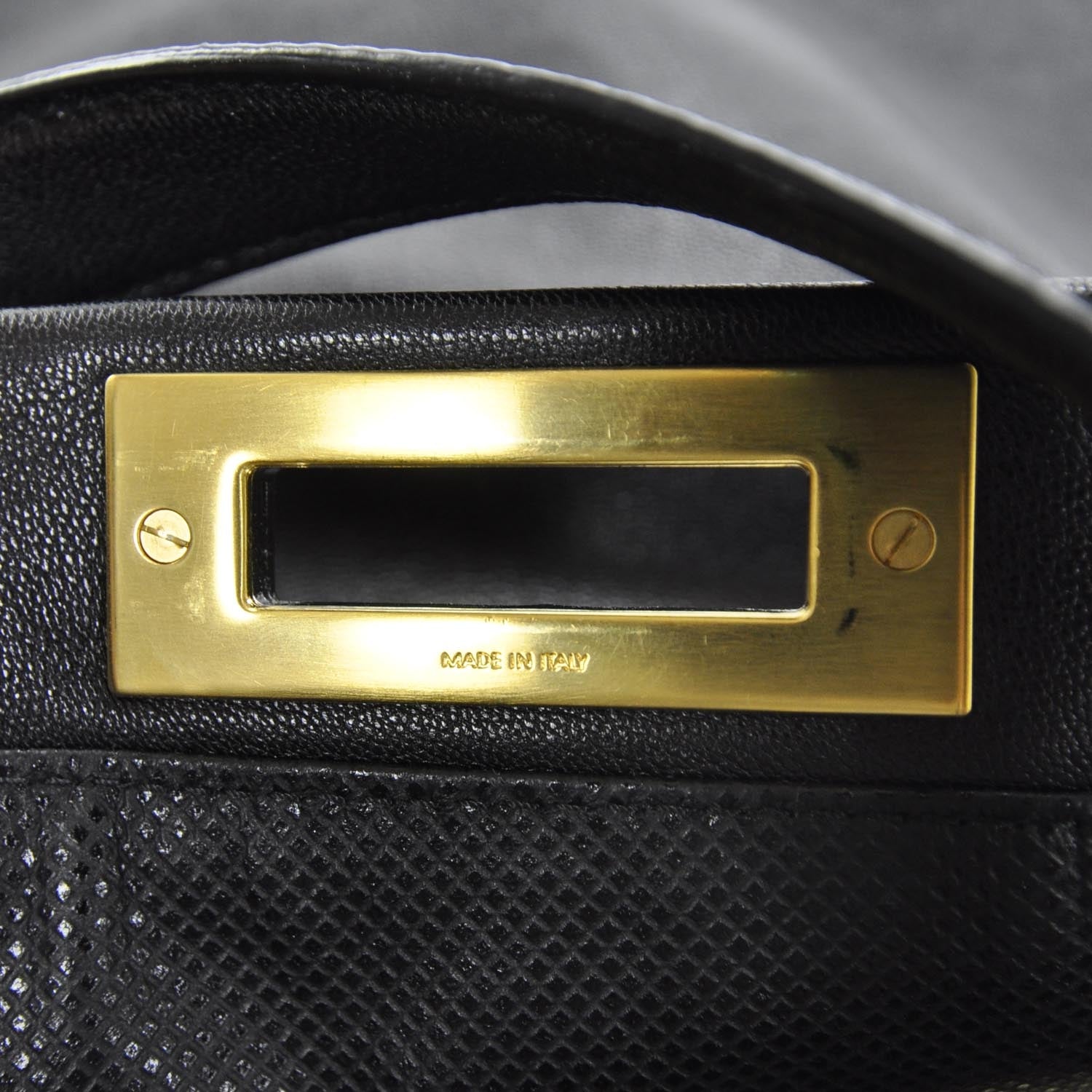 Fendi Goatskin Large Peekaboo Iconic Satchel Black 8 of 13