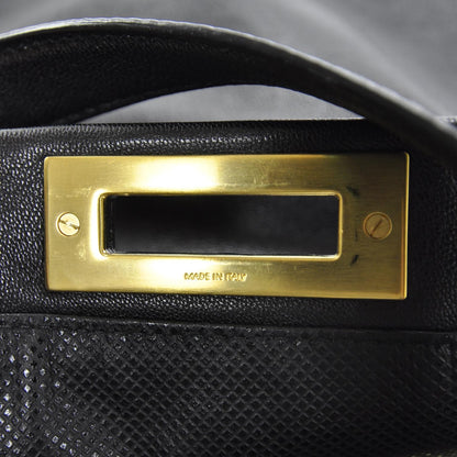 Fendi Goatskin Large Peekaboo Iconic Satchel Black 8 of 13