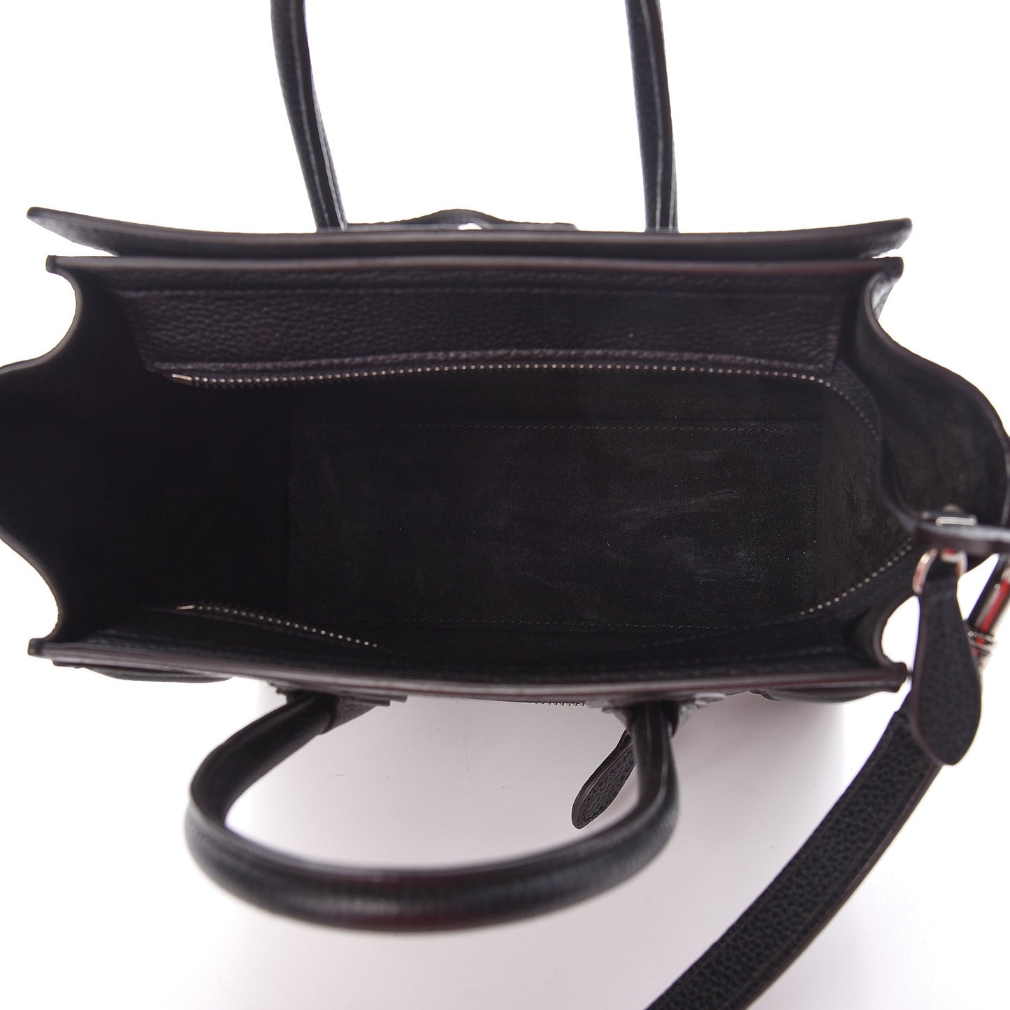 Drummed Calfskin Nano Luggage Black