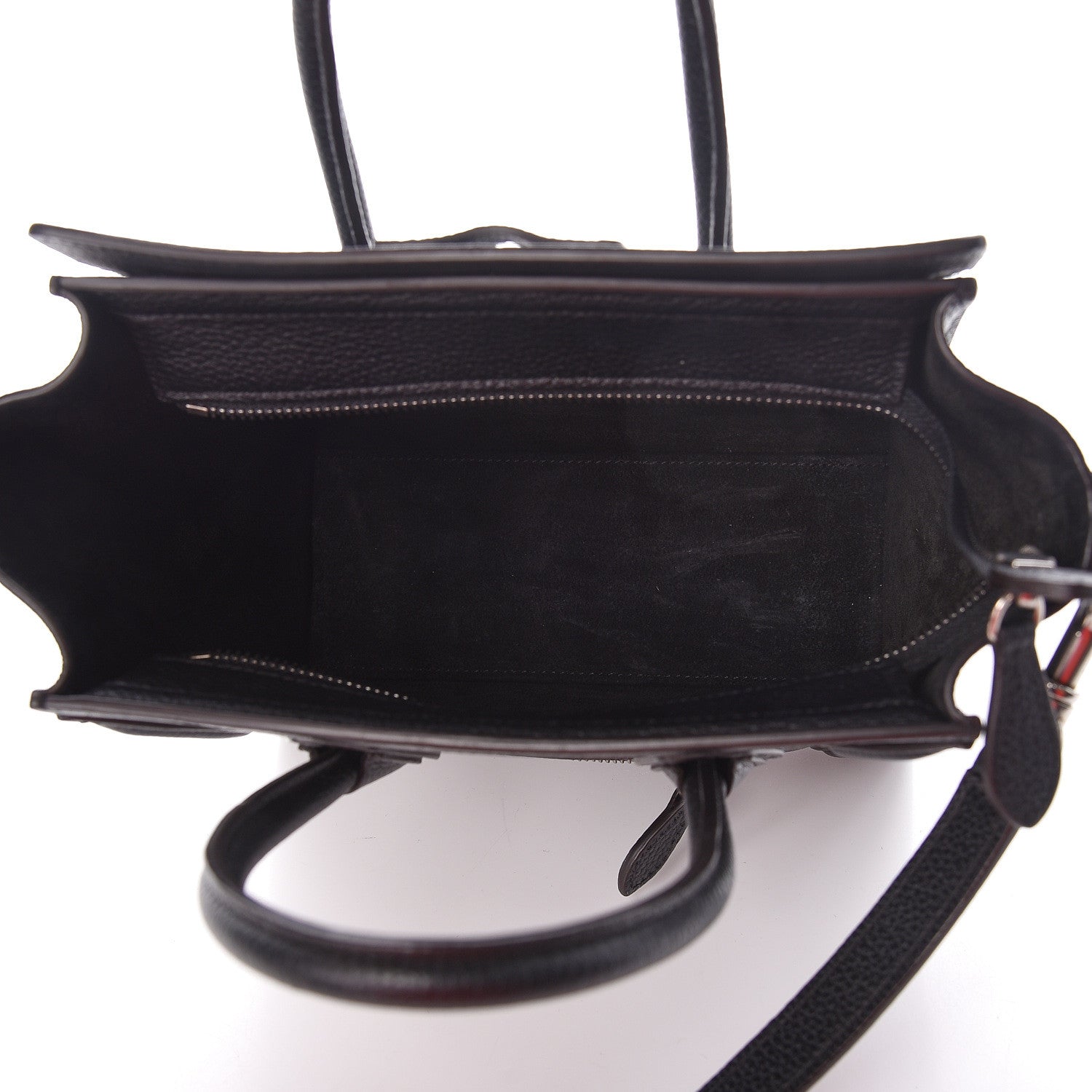 Celine Drummed Calfskin Nano Luggage Black 5 of 11