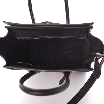 Celine Drummed Calfskin Nano Luggage Black 5 of 11