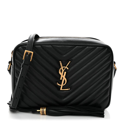 Calfskin Matelasse Monogram Lou Camera Bag Black